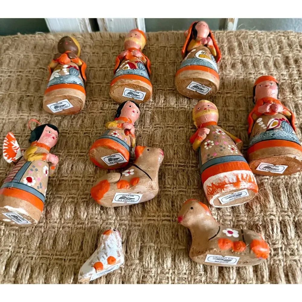 Mexican Terracotta Nativity Set | Hand Painted Folk Art